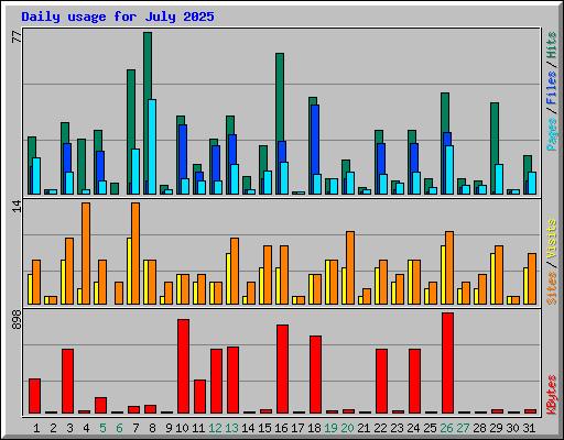 Daily usage for July 2025