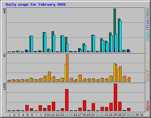 Daily usage for February 2026