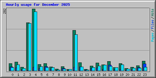 Hourly usage for December 2025